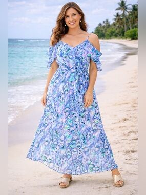 Lilly Pulitzer Zadie Maxi Dress, Tails of the Sea Print. Size L! PRICE DROP ⭐️